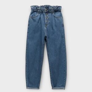 Zara High-Waisted Baggy Cropped Paper Bag Jeans | Women’s Size 0